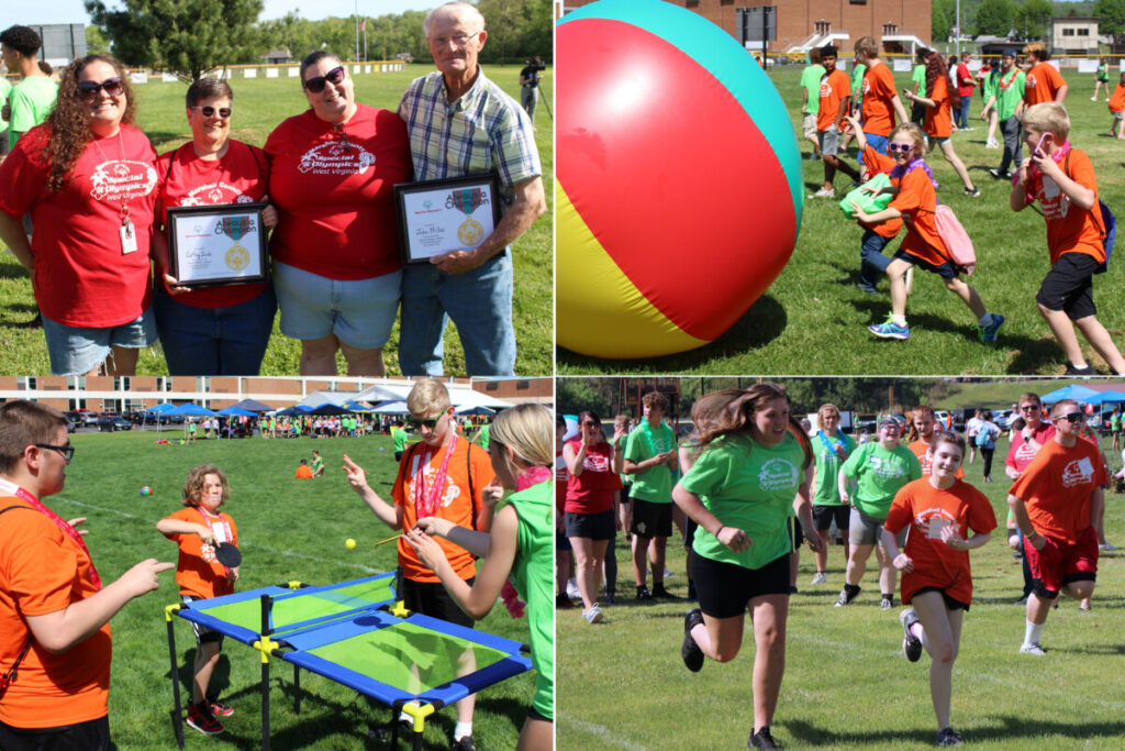 Collage of Marshall County Special Olympics Track& Field events.
